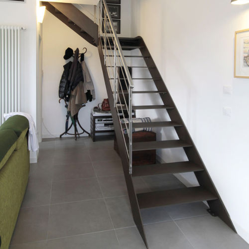 Scala a U - IBISCO D – FASCIA - New Living srl - con gradini in legno / con struttura in acciaio / contemporanea