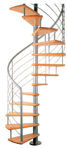 Scala a chiocciola - ADONIDE - New Living srl - con gradini in legno / con struttura in metallo / contemporanea