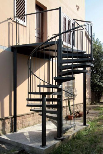 Scala a chiocciola - CAMELIA ZINCATA - New Living srl - con gradini in metallo / con struttura in metallo / da esterno