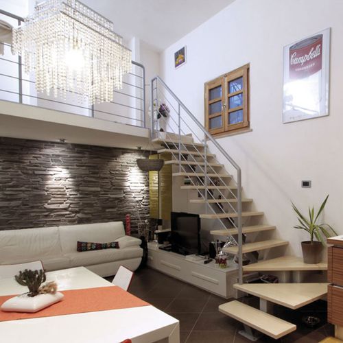 Scala a L - GERANIO B - New Living srl - con gradini in legno / con struttura in acciaio / contemporanea