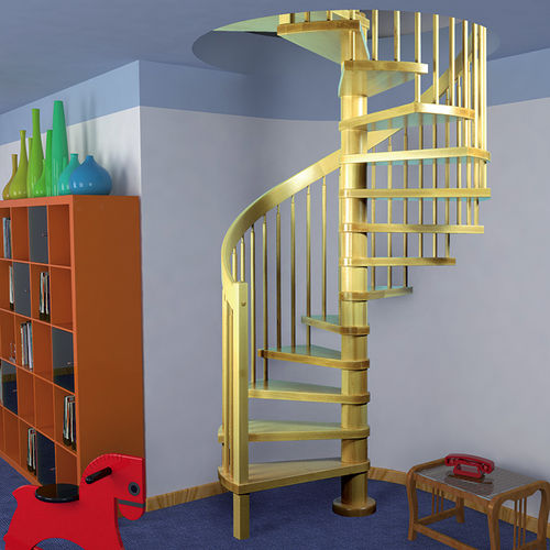 Scala a chiocciola - GARDENIA - New Living srl - con gradini in legno / con struttura in legno / contemporanea