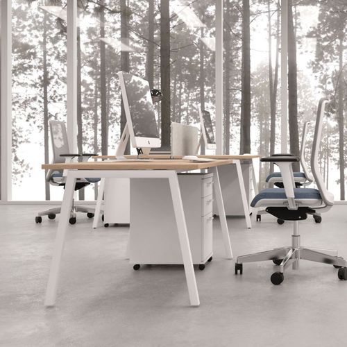 Scrivania per open space - NET A - Caray collectivites - contemporanea / in metallo laccato / in melaminico