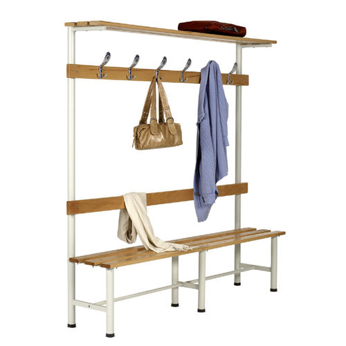 Panca per spogliatoio classica - BANCVEST120PP - Caray collectivites - in legno massiccio / in acciaio / con schienale