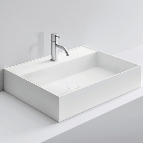 Lavabo da appoggio - MAN 63 - Milldue - in ceramica / rettangolare / contemporaneo