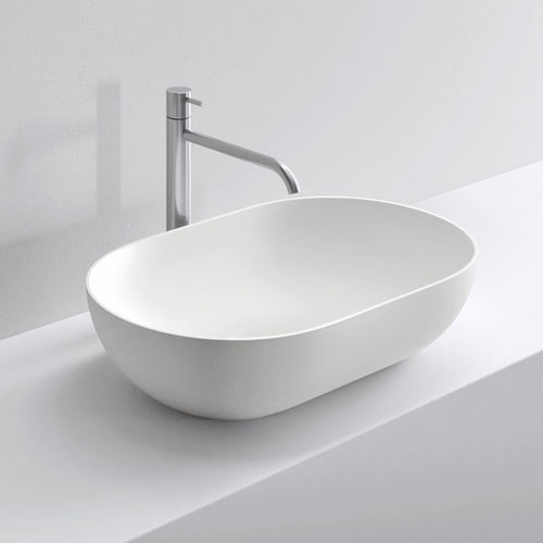 Lavabo da appoggio - BLEND 63  - Milldue - in ceramica / ovale / contemporaneo