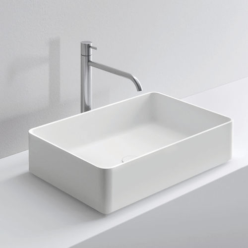 Lavabo da appoggio - BASIC R58 - Milldue - in ceramica / rettangolare / contemporaneo