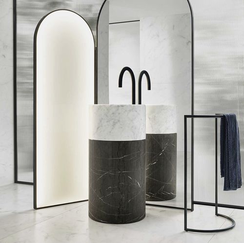 Lavabo autoportante - ROMA III - Milldue - in ceramica / rotondo / contemporaneo