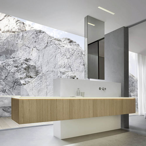 Piano lavabo in ceramica - TRAY - Milldue
