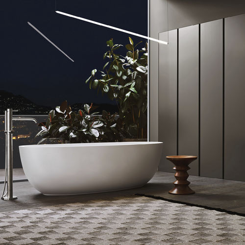 Vasca da bagno ovale - Milldue - da appoggio / in ceramica / bianca