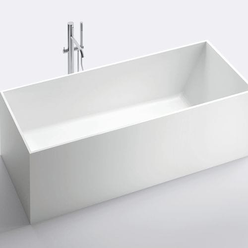 Vasca da bagno da appoggio - BRICK - Milldue - in ceramica / bianca