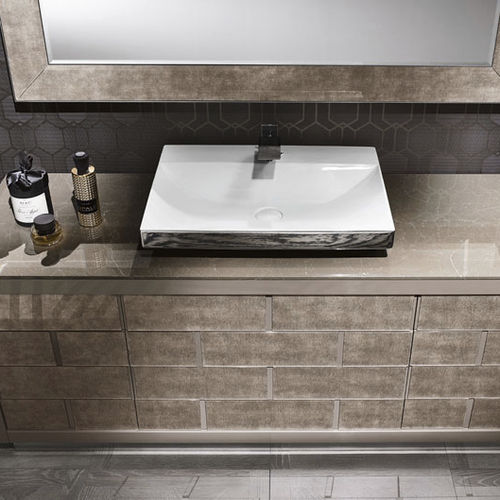 Lavabo da appoggio - LONDRA - Milldue - in ceramica / rettangolare / contemporaneo