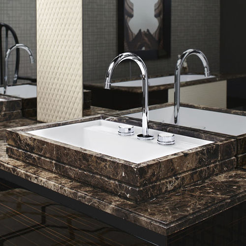 Lavabo da appoggio - BOSTON 65 - Milldue - in marmo / rettangolare / contemporaneo