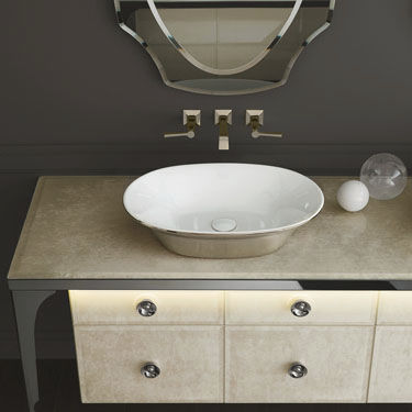 Lavabo da appoggio - LIONE - Milldue - in ceramica / in marmo / in onice