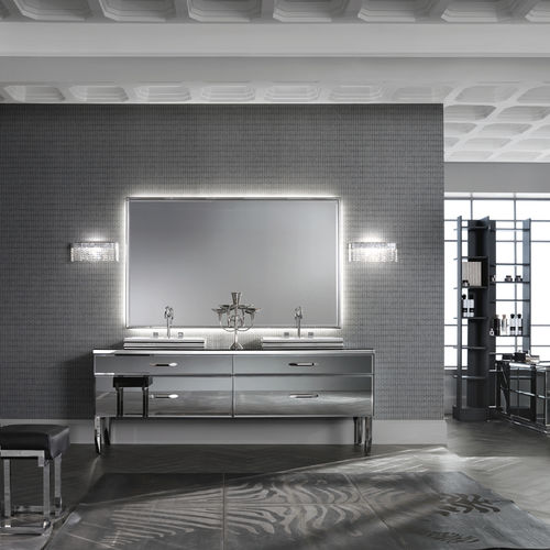 Piano lavabo in acciaio inossidabile - HILTON 01 - Milldue - in acciaio lucido