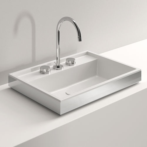 Lavabo da appoggio - DETROIT 62 - Milldue - in acciaio / rettangolare / contemporaneo