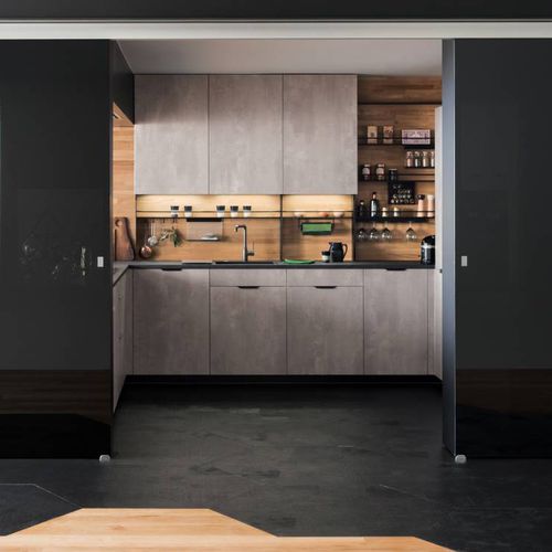 Cucina contemporanea - DE CUBES ET DE VERRE - PERENE - in rovere / in legno laccato / in metallo