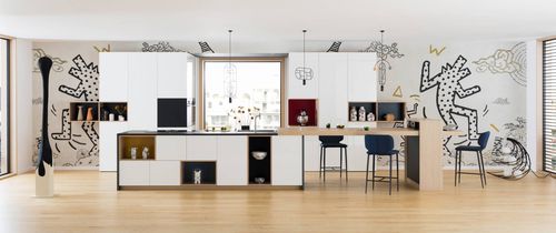 Cucina contemporanea - KEITH & ARTY - PERENE - impiallacciata in legno / in legno laccato / in Fenix NTM