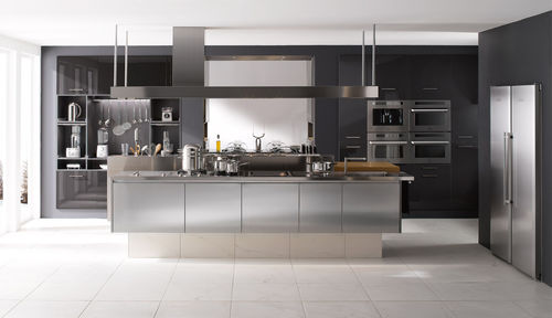 Cucina contemporanea - INSPIRATION PROFESSIONNELLE - PERENE - in acciaio inossidabile / con isola / con impugnature