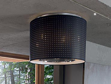 Cappa a isola - MONOLITHE ET MINÉRALITÉ - PERENE - design originale / con illuminazione integrata / nera