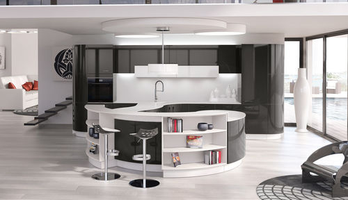 Cucina contemporanea - AUDACE DU GALBE - PERENE - in melaminico / con isola / circolare