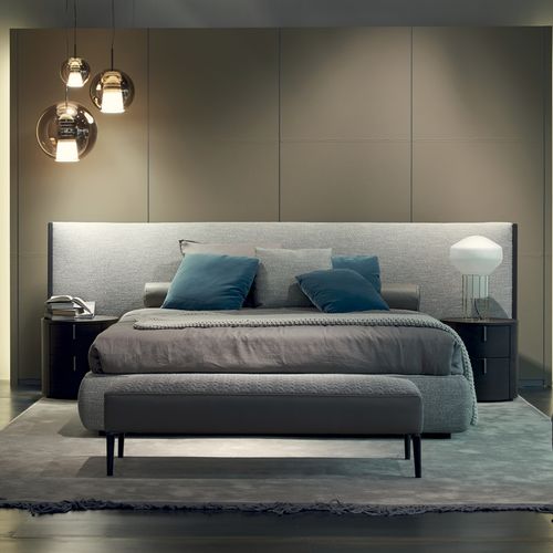Letto matrimoniale - INDY TAILOR - ART NOVA - contemporaneo / imbottito / con testiera
