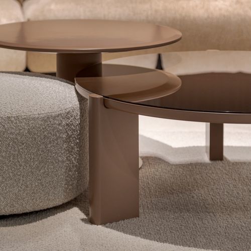 Tavolo d'appoggio contemporaneo - NUMA - ART NOVA - in legno / con supporto in legno / rotondo