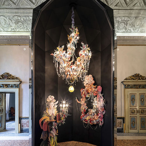 Lampadario in stile barocco - OMNIA VINCIT AMOR - LASVIT - in vetro soffiato