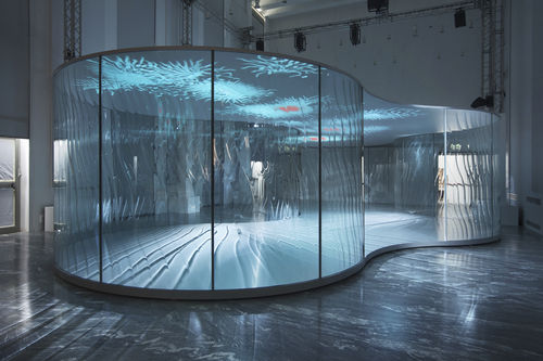 Parete amovibile - LASVIT LIQUIDKRISTAL - LASVIT - a vetrina / professionale / di Ross Lovegrove