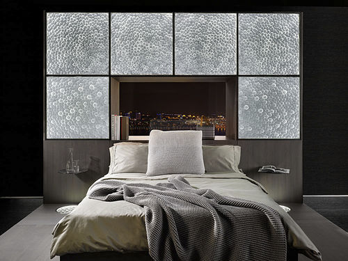 Pannello in vetro decorato - HYDROGENE - LASVIT - traslucido / per edificio / piatto
