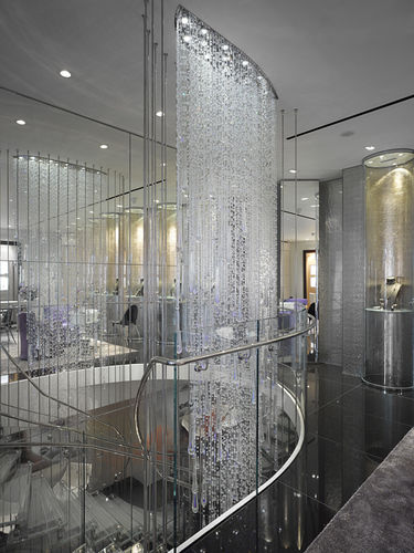 Lampadario contemporaneo - SPARKLING CASCADE - LASVIT - in cristallo / in vetro soffiato / in acciaio inossidabile