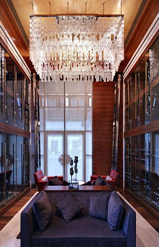 Lampadario contemporaneo - BAMBOO - LASVIT - in cristallo / in acciaio inossidabile / a incandescenza