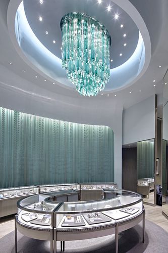 Lampadario contemporaneo - ICEFALLS IN TIFFANY TEAL - LASVIT - in vetro / in acciaio inossidabile / LED
