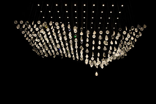 Lampadario contemporaneo - MAGNETIC - LASVIT - in cristallo / in vetro soffiato / LED