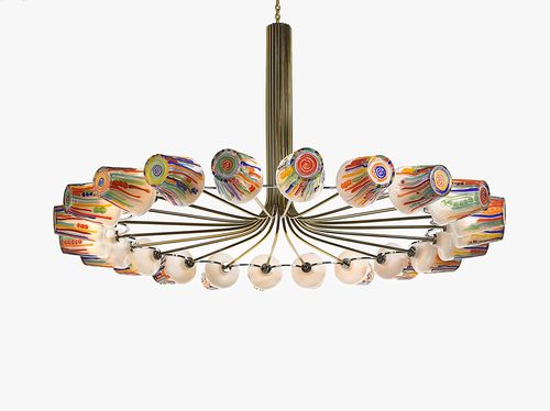 Lampadario contemporaneo - CANDY RING - LASVIT - in vetro soffiato / in ottone / LED