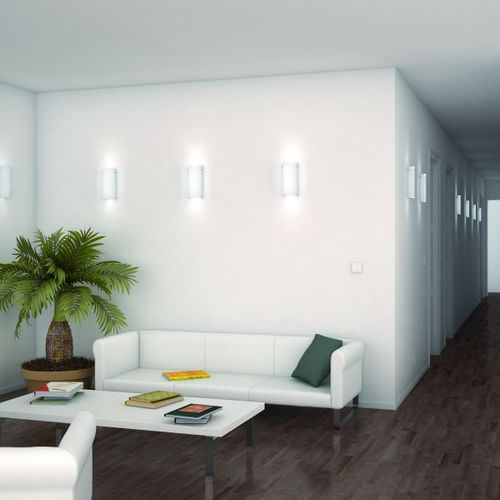 Applique contemporanea - MAIA - LUCIS - da interno / in acciaio verniciato / in vetro soffiato
