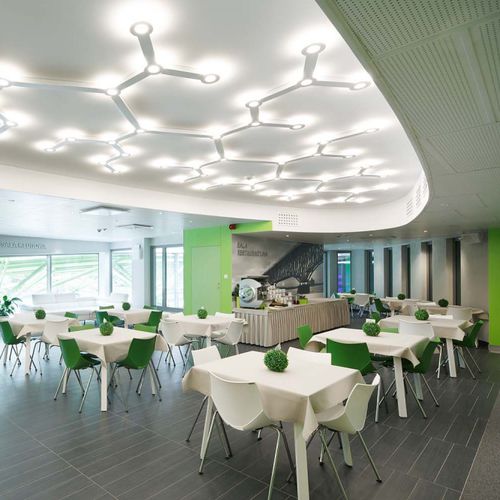 Plafoniera design originale - INFINITY INDIREKT - LUCIS - in acciaio verniciato / LED / da interno