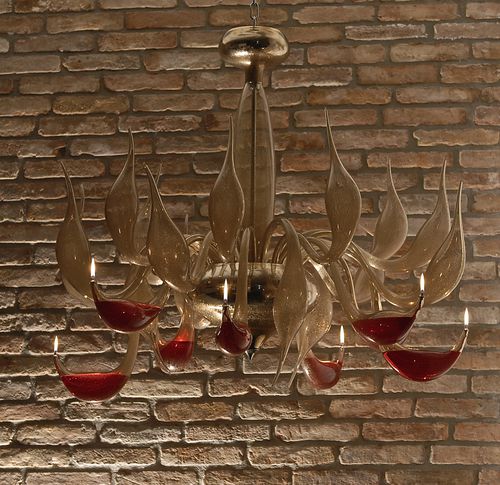 Lampadario contemporaneo - AIR AND FIRE  - LU Murano - in vetro soffiato / in vetro di Murano / contract