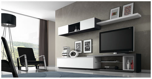 Parete attrezzata TV contemporaneo - ELI 8901 - Baixmoduls - in legno laccato