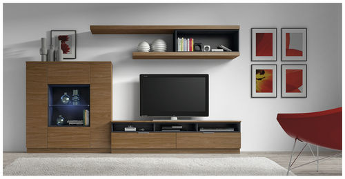 Parete attrezzata TV contemporaneo - ELI 8912 - Baixmoduls - in legno