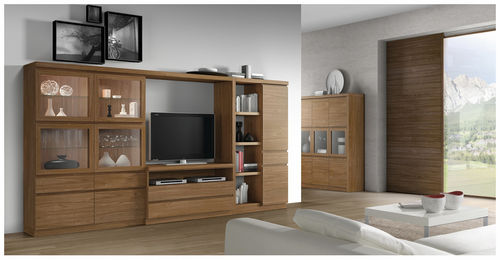 Parete attrezzata TV contemporaneo - ROMA 3957 - Baixmoduls - in legno