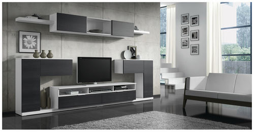 Parete attrezzata TV contemporaneo - ELI 8915 - Baixmoduls - in legno laccato