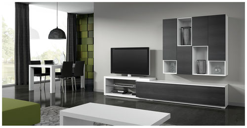 Parete attrezzata TV contemporaneo - ELI 8924 - Baixmoduls - in legno / in legno laccato