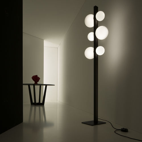 Lampada da terra - ICS - Vesoi - in alluminio / in ottone / in vetro soffiato