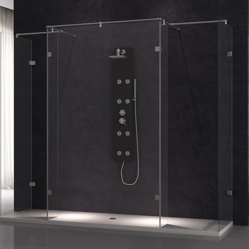 Parete doccia fissa - 705 - HISPABAÑO - su piatto doccia / in vetro temprato / vetro trasparente