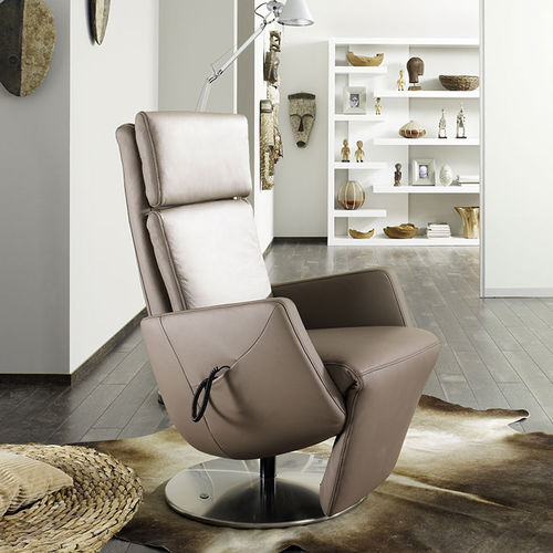 Poltrona relax contemporanea - EASY SWING : 7952 - Himolla Polstermöbel - in pelle / in acciaio inossidabile / con poggiapiedi