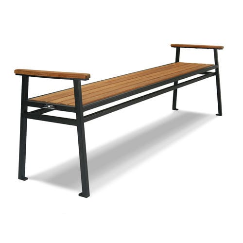 Panca per spazi pubblici in stile scandinavo - STELL BACKLESS - Victor Stanley - in legno / in acciaio con rivestimento a polvere / in plastica riciclata