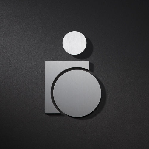 Pittogramma per porte in acciaio inossidabile - P0501 - PHOS Design GmbH - di orientamento / per corrimano / per servizi sanitari