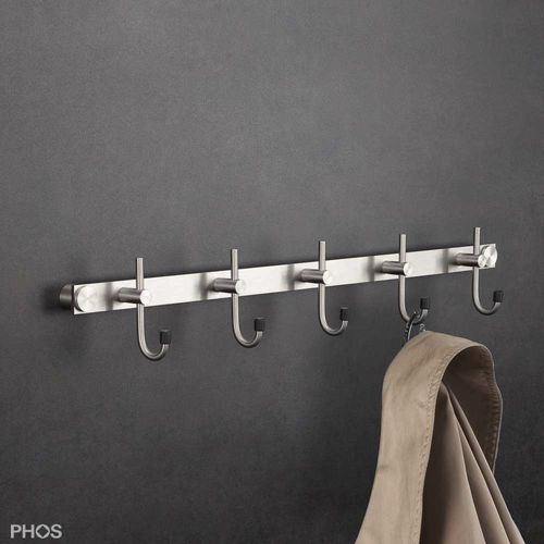 Appendiabiti a muro - HLX5 - PHOS Design GmbH - contemporaneo / in acciaio inossidabile
