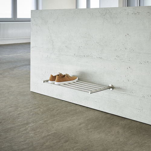 Scaffale per scarpe moderno - SR600-1W - PHOS Design GmbH - a muro / in acciaio inossidabile spazzolato / in acciaio inossidabile