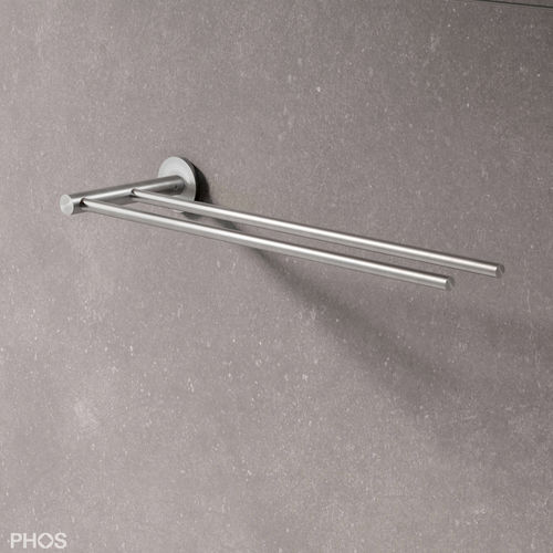 Portasalviette a 2 barre - HS26-140EDS460 - PHOS Design GmbH - da parete / in acciaio inossidabile spazzolato / satinato